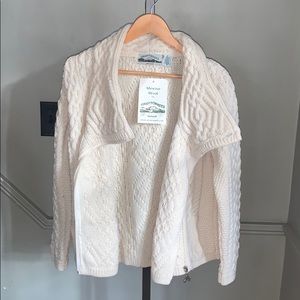 100% wool Cream knit cardigan